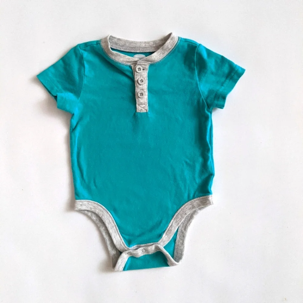 Old Navy Henley Onesie Short Sleeve Bodysuit